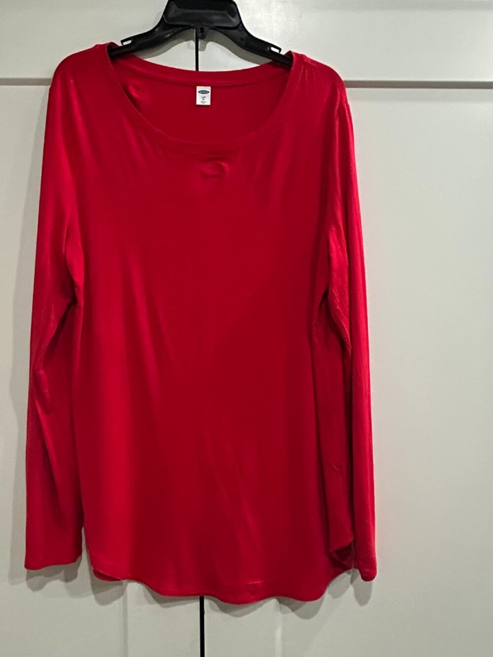 Old Navy Luxe Red Long Sleeve Scoop Neck Top Women’s XL